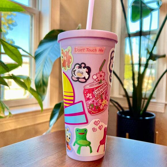 Purple Deco Travel Tumbler - Itemlabel and Pokemon - Picture 1 of 8